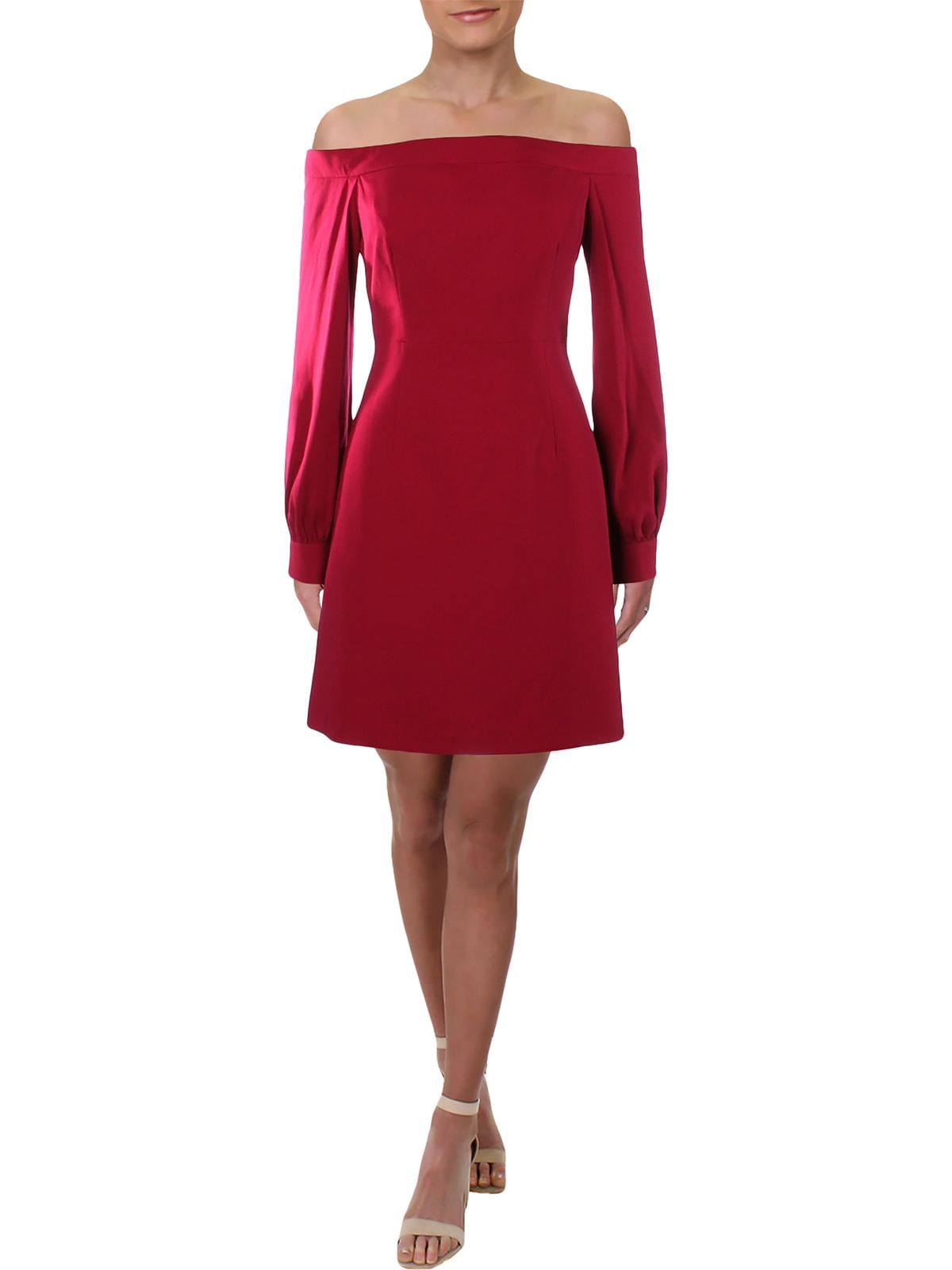 shoulder cocktail dress wineberry 