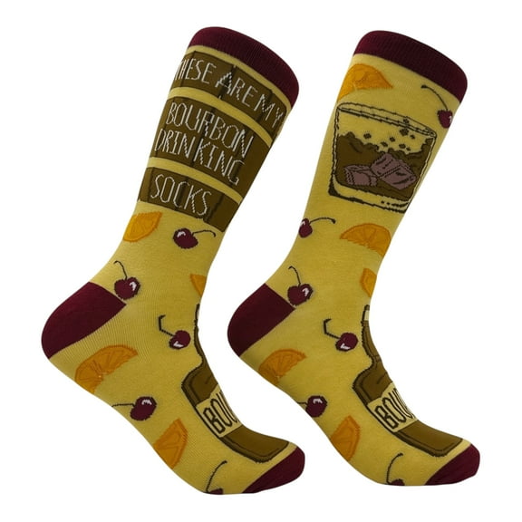 These Are My Bourbon Drinking Socks Funny Sarcastic Liquor Graphic Novelty Footwear for Men