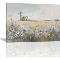 Rustic Barn Wall Art Farmhouse Pictures Wall Decor Country Flower Windmill Large Master Over Above Bed Canvas Rural Prints Horizontal Framed Artwork Paintings Office Decoration For Living Room 16"x12"