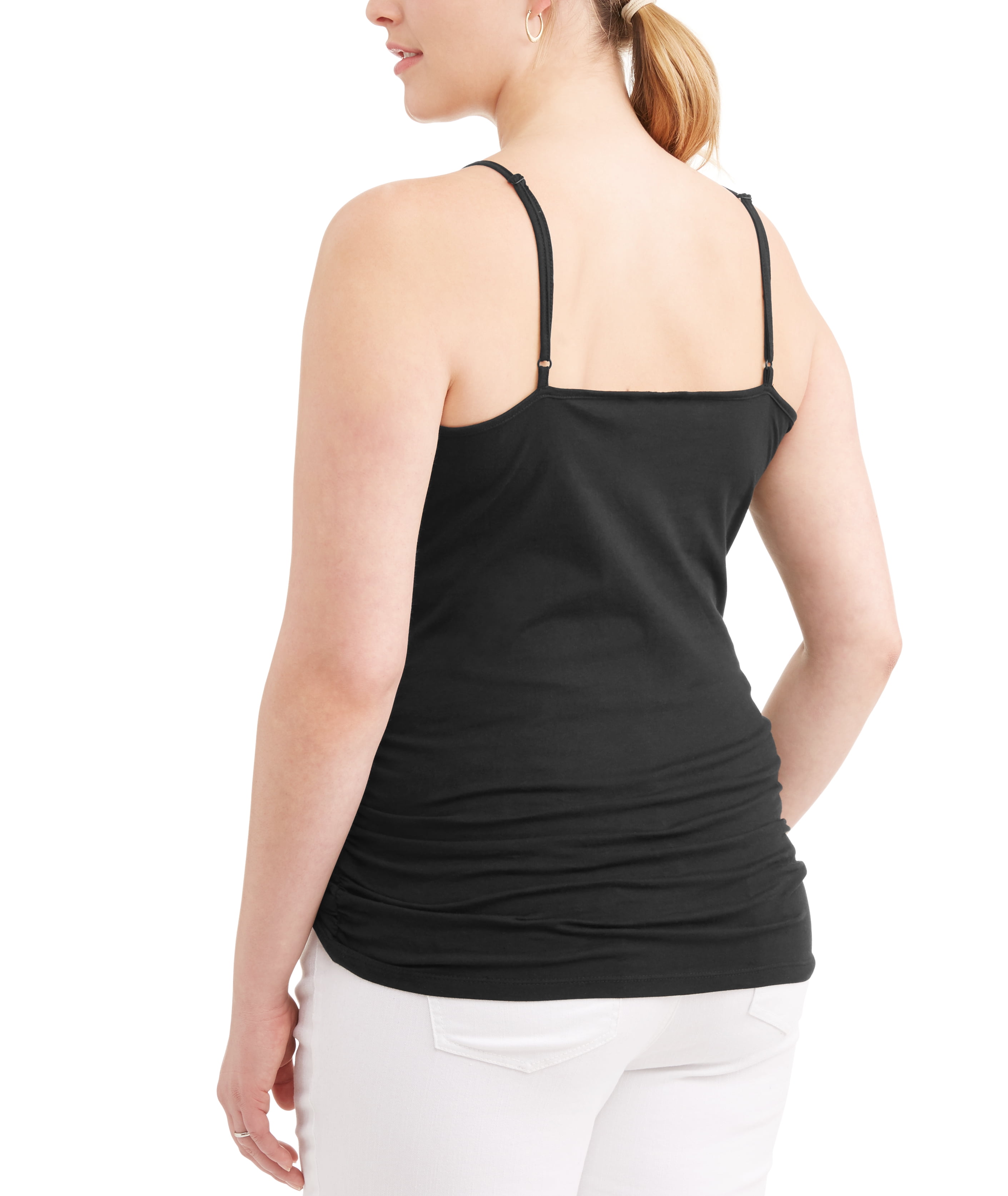 Oh! Mamma Maternity Women's Basic Cami with Side Ruching, 2-Pack (Women's & Women's Plus)