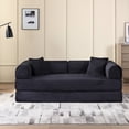 thumbnail image 4 of Convertible Sleeper Sofa Bed with Pillow, Corduroy Folding Mattress Floor Sofa Lounge Couch for Living Room, Bedroom, Black, 4 of 7
