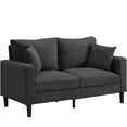 thumbnail image 5 of Dark Gray Corduroy Loveseat Sofa for Small Spaces, High Resilience Upholstered 2-Seater Sofa Couch with Pillows for Living Room, Bedroom, Apartment, 5 of 10