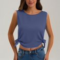 thumbnail image 2 of Kaemgyyd Workout Tank Tops for Women Soft Loose Fit Sleeveless Tshirts Casual Crew Neck Side Tie Knot Running Yoga Tee Outfits, 2 of 7