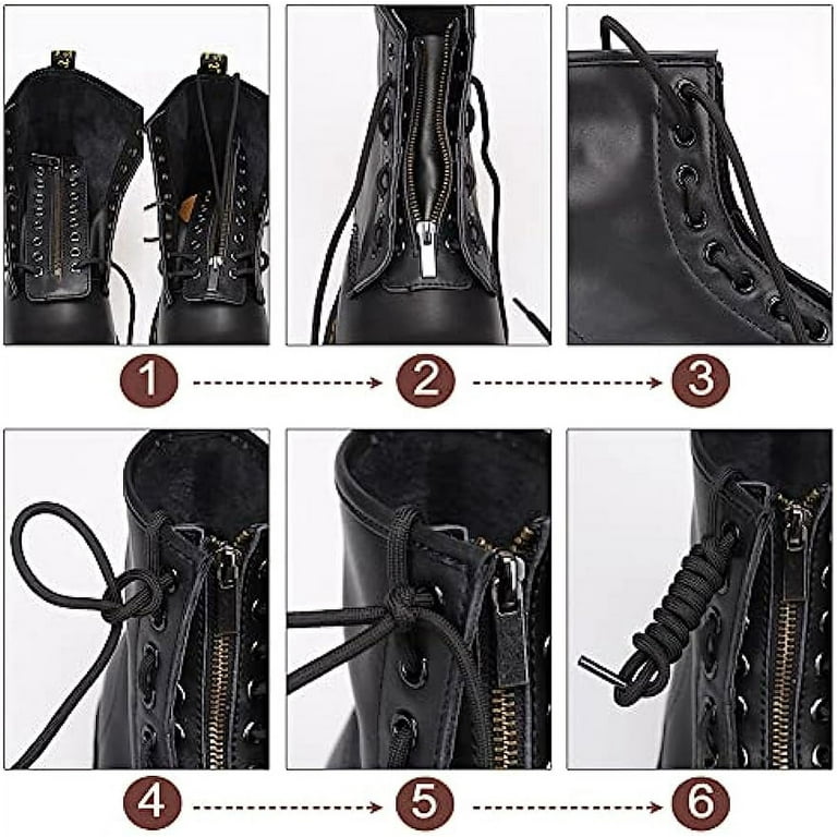 Soletec Leather Lace-In Boot Zipper Inserts for All Brands, Tieless Shoe Laces