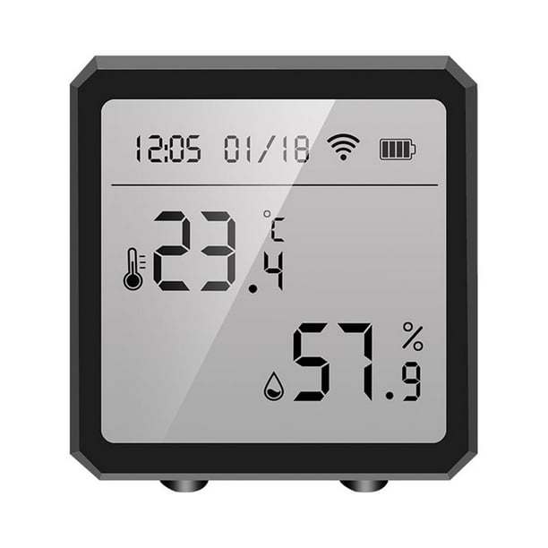 Seitruly Pantalla Digital Tuya, Sensor de temperatura y humedad, WiFi, termómetro LCD, ℃/℉, cambio de Control de voz, compatible con de Electrónica Tipo 6