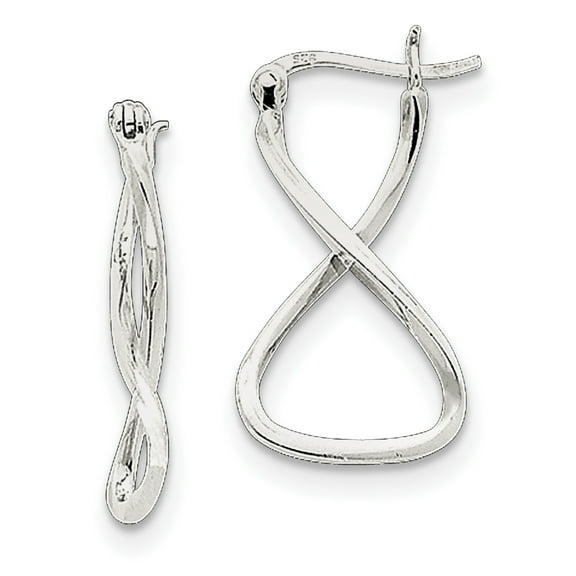 Primal Silver Sterling Silver Twisted Oval Hoop Earrings