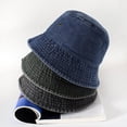thumbnail image 3 of Fisherman Hat Vintage Foldable Denim Simple Style Bucket Hat for Men, 3 of 8