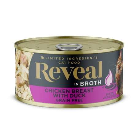 UPC: 0886817008084 | Reveal Natural Wet Cat Food Chicken Breast with Duck in Broth 24 x 2.47oz Cans