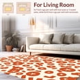thumbnail image 2 of ODIKA 4'x6' Machine Washable Non-Slip Area Rug, Vintage Style with Bold Spotted Motif and Fluid Contours High Traffic Rug, Orange, 305540, 2 of 7