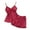 Red, variant on Women's Floral Lace Satin Pajama Set - Sleepwear & Loungewear Satin Camisole with Built-in Bra and Shorts Comfortable Nightwear Red
