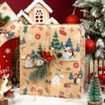 thumbnail image 4 of HOMERAL Christmas Wrapping Paper Roll - Kraft Gift Wrap with Christmas Tree, Penguin, Snowman and Snowflake - Perfect for Christmas - 17 Inch X 33 Feet, 4 of 7