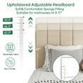 thumbnail image 5 of Soscana Bed Frame with Upholstered Headboard, King Size Platform Bed Frame with Adjustable Headboard & Adjustable Feet & Wooden Slats Support,Easy Assembly,Non-Slip Without Noise, 5 of 9