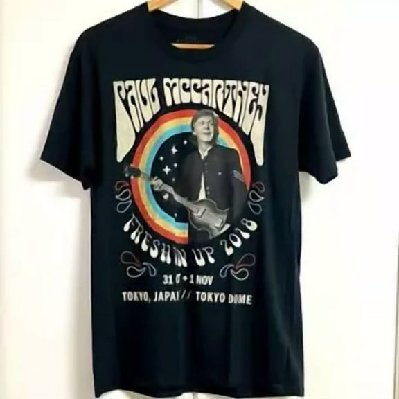 RARE Paul McCartney Retro style Black T shirt Men Women Vtg gift tee