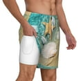 thumbnail image 3 of Gaeub Starfish And Seashell Mens Swim Trunks Stretch Beach Shorts Quick Dry for Men Swim Shorts Swimwear with Pockets- Medium, 3 of 9