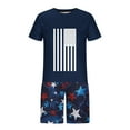 thumbnail image 4 of cllios Independence Day Outfits for Men 2 Piece Patriotic Red White and Blue Graphic Tees Trendy Crewneck Top and Vintage Drawstring Shorts Sets Track Suits, 4 of 5
