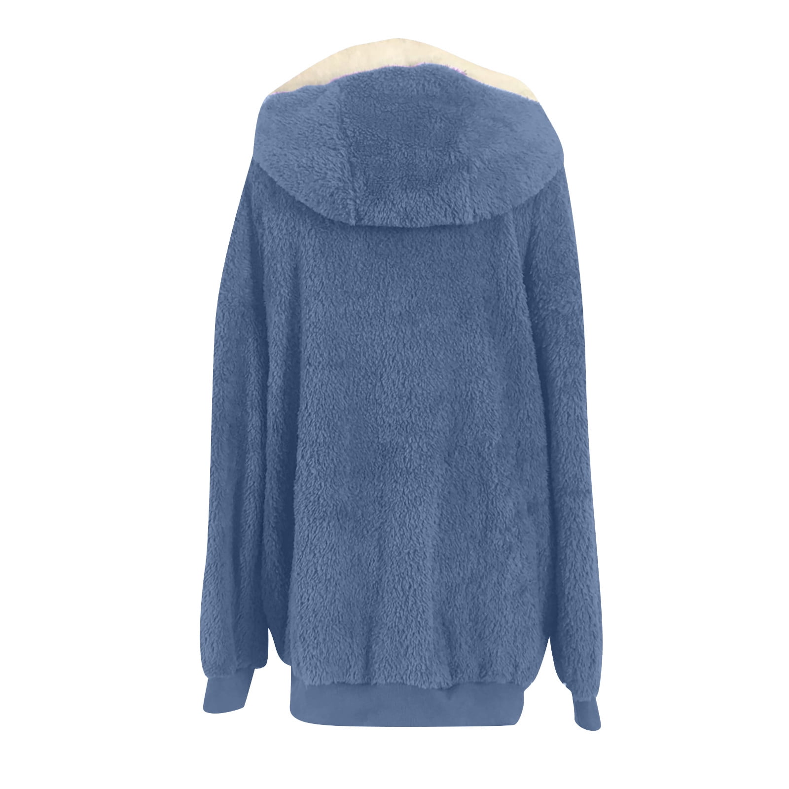 Womens Winter Coats and Jackets with Hood Plus Size S-5X Fleece Full Zipper Up Coat Casual Solid Long Sleeve Warm Outerwear Jacket