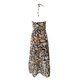 thumbnail image 4 of ICHUANYI Clearance Women Tropical Print Halter Backless Maxi Dress Sexy Sleeveless Beach Dress(Brown, L) ICHUANYI WER2023081017327, 4 of 5