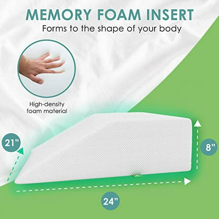 KHODIYAR Pillow for Side Sleeper Memory Foam Knee , Sciatic Nerve Pain  Relief Leg Pillow for Back Pain, Leg Pain, Hip, Pregnancy, Knee Support  with Washable Cover 