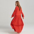 thumbnail image 5 of TEELYNN vestidos maxi de manga larga para mujer túnica roja con bordado floral cuello en v borla vestido largo casual suelto boho vestidos, 5 of 5