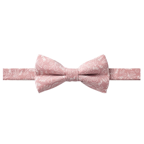 Jacob Alexander Men's Floral Pre-tied Adjustable Banded Bow Tie - Dusty Rose