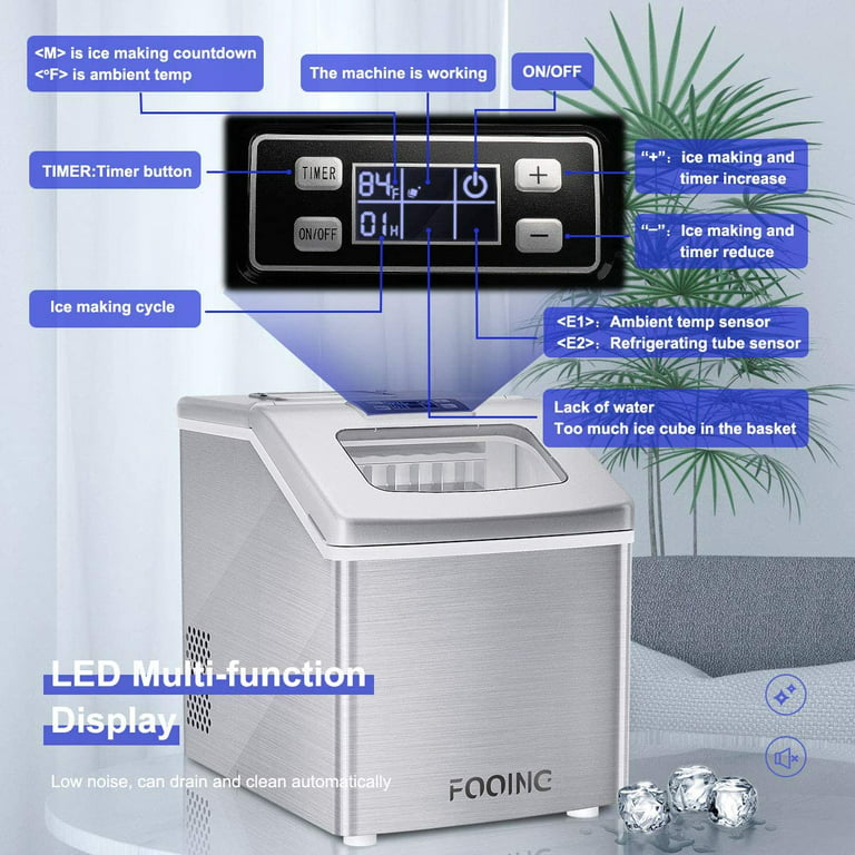 Electactic Ice Maker Machine for Countertop, 26Lbs/24H Portable Electric  Ice Makers, Compact Ice Cube Maker with Ice Scoop and Basket 9 Cubes Ready  in 6-8 Minutes,Ice Making Machine for Home 