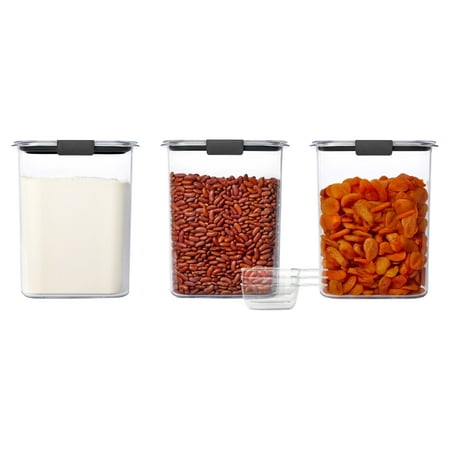 Rubbermaid Brilliance Pantry 3-Piece Set  Clear and Airtight Food and Pantry Storage Containers
