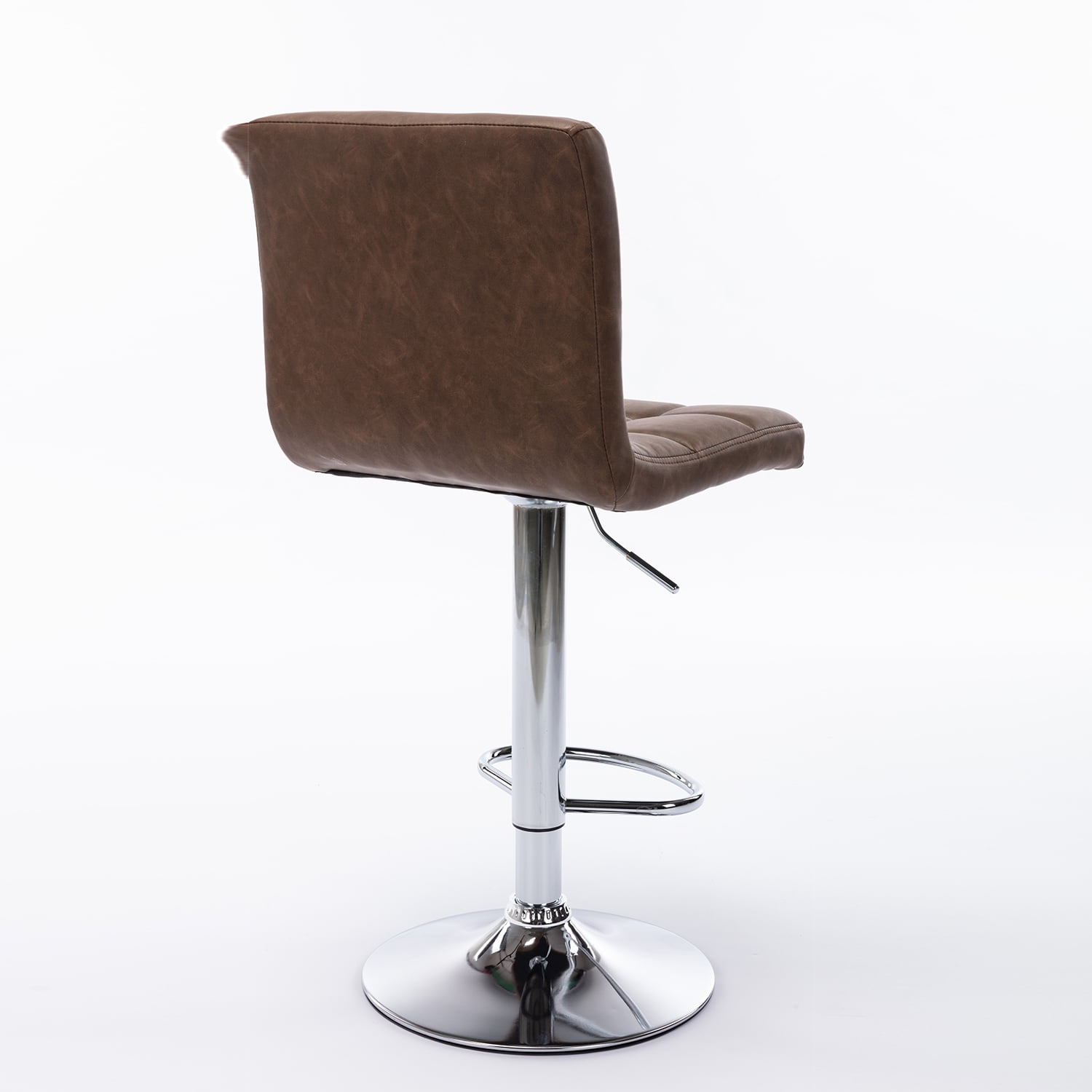 Lowestbest Modern PU Leather Adjustable Bar Stools, Set of 2 Armless Bar Stools with Back, Counter Height Swivel Stool, Brown Lowestbest Modern PU Leather Adjustable Bar Stools, Set of 2 Armless Bar Stools with Back, Counter Height Swivel Stool, Brown