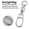 thumbnail image 5 of Dr.Fish 10 Pack Fishing Ball Bearing Barrel Swivels with Oval Split Rings Fishing Swivels Stainless Steel Solid Rings Connector size 5, 5 of 8