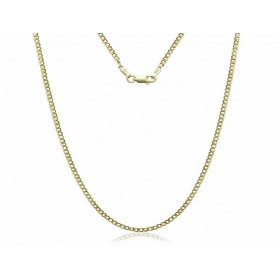 RM 14K Solid Yellow Gold Cuban Chain Necklace 2.4MM 16" 18" 20" 22" 24" 26" 28" 30- 24''