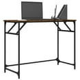 thumbnail image 2 of vidaXL Desk Smoked Oak 100x45x76 cm Engineered Wood and Powder-coated Steel, 2 of 5