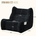 thumbnail image 2 of Giant Bean Bag Chairs for Adults, Chenille Lazy Floor Sofa with 21-inch High Backrests and Side Pocket, Cozy Accent Lounge Chair for Living Room, Black, 2 of 8