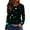 Blue #041, variant on Valentine Day Shirts Womens Crew Neck Long Sleeve Loose Tunic Tops Love Heart Print Casual Summer T Shirts Black M