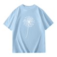 thumbnail image 4 of Girls Summer Clothes Size 13-14 Short Sleeve Casual Round Neck Fashion Cute Print T-Shirt Soft and Comfortable Oversized Pullovers(Print, X01-Sky Blue, 13-14 Years), 4 of 6