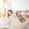 thumbnail image 4 of Manfei Brown Kawaii Capybara 7 Pieces Bedding Comforter Set,Cartoon Cute Animal Full Bedding Set,Capybara Lovers Fitted Sheet Flat Sheet For Girls Kids,All Season Bedroom Decor Reversible, 4 of 7