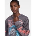 thumbnail image 4 of Kiss, Men's Mineral Wash Boxy Fit Graphic Long-sleeve Tee Shirt, Sizes XS-4XLT, 4 of 6