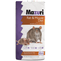 Mazuri Rodent Nutritionally Complete Rat and Mouse Food, Ammonia-Reduction Formula, 25 lbs