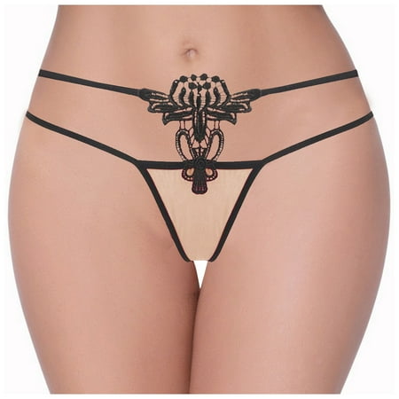 IUJSOY Sexy Underwear for Women Lace Thong Panties Soft Bowknot Nightwear Comfy T Back Lingerie
