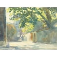 thumbnail image 2 of Sargent, John Singer 14x12 Black Ornate Wood Framed with Double Matting Museum Art Print Titled - Sunlit Wall Under a Tree, 2 of 4