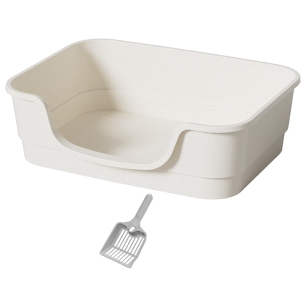 Cajas de arena para gatos, cuenco para arena tamizada, bandeja de arena universal antisalpicaduras para gatos, inodoro para gatos para todo tipo de blanco