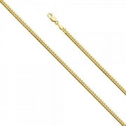14K Gold 3.3mm Solid Miami Cuban 100 : 22"