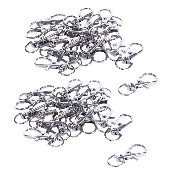 40Pcs Metal Lobster Trigger Swivel Clasp Hooks Clip Buckle Jewellery Making Arts Crafts Key Ring Keychain 35mm,40 x cierre giratorio de langosta,Silver