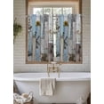 thumbnail image 4 of Blue Grey Wooden Bathroom Window Curtain, Farmhouse Barn Sunflowers Retro Light Filtering Coffee Kitchen Curtains, Bedroom Living Room Curtains 2 Panel 84"x45", 4 of 6