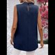 thumbnail image 4 of Camisetas Sin Mangas Informales de Negocios para Mujer, Atuendos de Verano Sin Mangas, Camisas de Trabajo Elegantes y de Moda de 2025. Azul Oscuro XXL, 4 of 8
