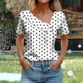 thumbnail image 2 of Lenpel Summer Tops for Women Fashion Asymmetrical Neck Short Sleeve Printed Casual T-Shirts Tunic Tee Blouses, 2 of 6