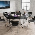 thumbnail image 3 of 4 Pcs Folding Conference Table with Wheels,47.2in Flip-Top Conference Tables,Mobile Training Table for 2-12 Person,Trapezoid Design,for Classrooms & School Office Spaces(Black), 3 of 8
