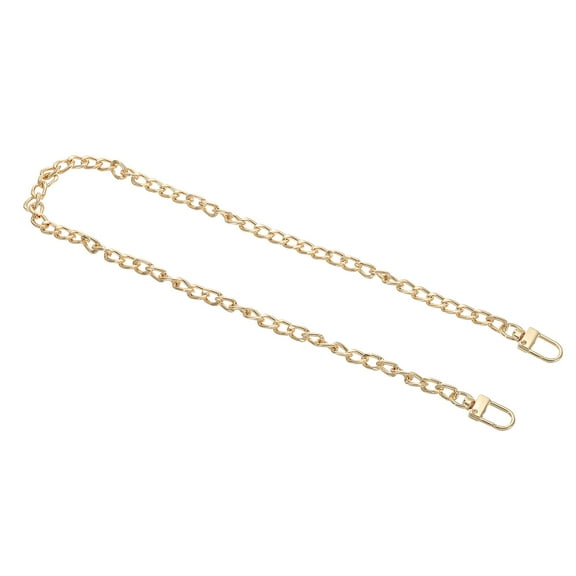 Uxcell Purse Flat Chain Strap 24" with Metal Buckles for DIY Purse Handbag Clutch, Light Gold