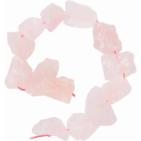 2 Strands Natural Rose Quartz Beads Natural Raw Irregular Gemstones Beads Strands Nugget Rough Beads Drilled Strand for DIY Craft Bracelet Necklace Jewelry Making for diy