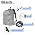 thumbnail image 3 of Bingfone Gray Plaid Print Canvas College Laptop Backpack, Large Capacity Lightweight College Bookbag Casual Daypack-Medium, 3 of 5