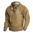 thumbnail image 1 of Men's Collar Long Sleeve Sweatshirt Soft Warm Retro Button Pullover Comfortable Casual Winter Top for Men, 1 of 2
