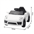 thumbnail image 3 of 12V Electric Ride on Toys with Bluetooth Music, LED Lights, Power Car Wheels, Electric Car for Kids with Parent Remote Control (White), 3 of 7